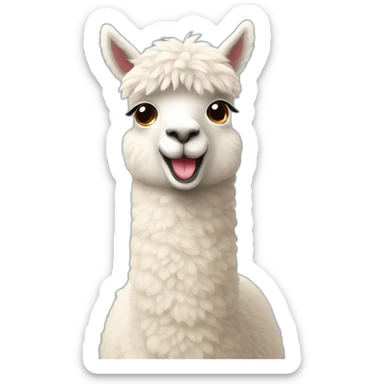 cute alpaca sing sticker