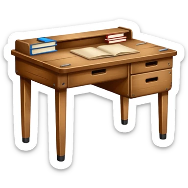 brown school desk sticker