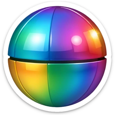 a disco ball with rainbow gradient sticker