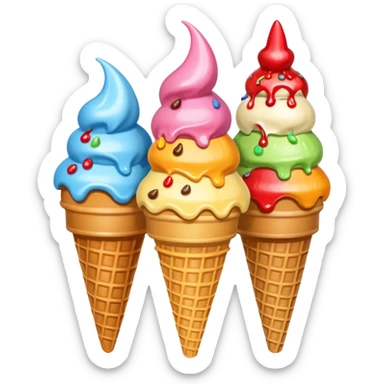 ice cream cones sticker