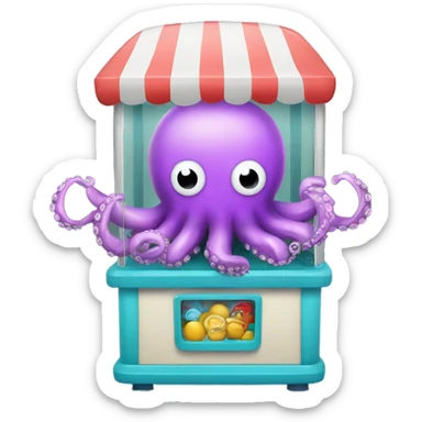 Octopus claw machine sticker