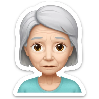 a Woman, wearing a pampers for adults, incontinence, mid 50 with light grey hair,  sticker