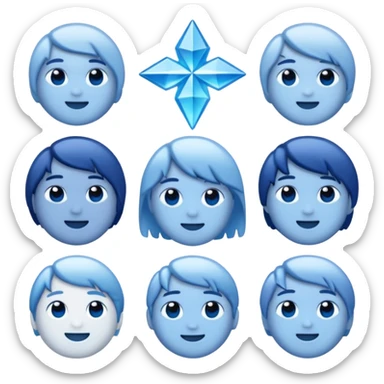 An emoji that represents the K-pop group Seventeen and also symbolizes my personal icon ❄️, along with a Seventeen-related 💙and 🪩🎤💎 I want it to be more attractive  sticker