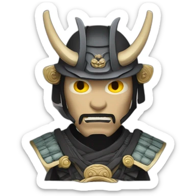 Samurai avec Masque oni sticker