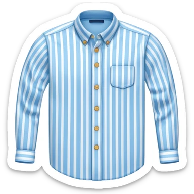 light blue and white vertically striped button down shirt, isolated sticker