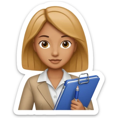 women with clipboard and pen sticker