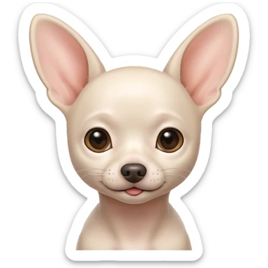 white chihuahua without hair sticker