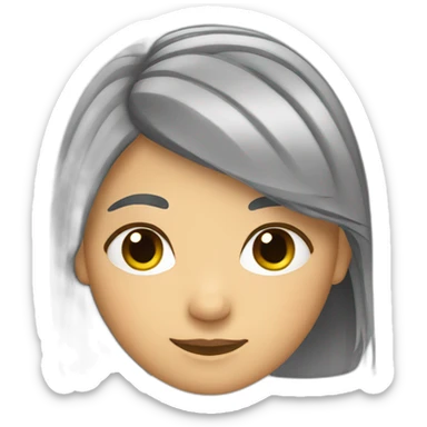 girl pulling her hair with grey roots sticker