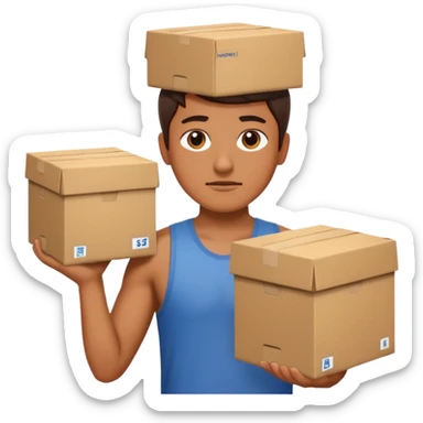 cargando cajas sticker