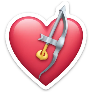 A heart with a cupid arrow through it sticker