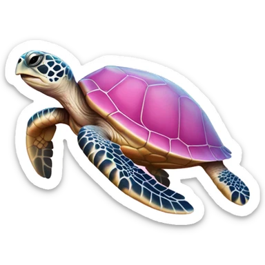 Pink sea turtle sticker