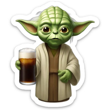 Yoda deink root beer sticker