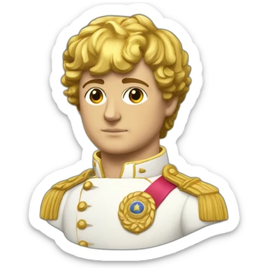 Laurel wreath short hair serious napoleon bonaparte golden statue sticker