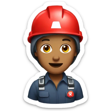 a rescuer in a red helmet sticker