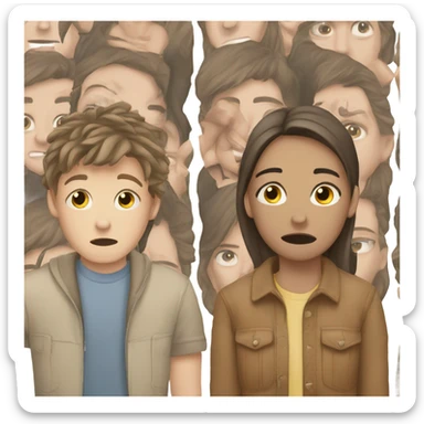 two struggling caucasian teenagers sticker