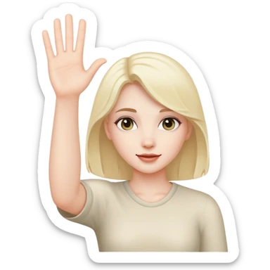 oh pale girl waving her hand sticker