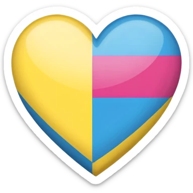 pansexual flag heart sticker
