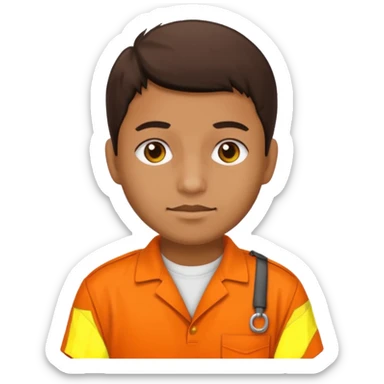 prisoner with an orange uniform sticker