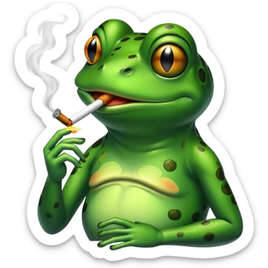 frog smoking a cigarette  sticker