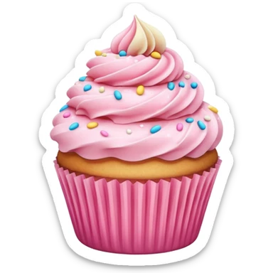 Cupcake with pink icing sticker