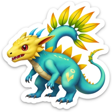 Colorful Exotic Pokémon-Digimon-Monster-Beast-Fakémon-hybrid-creature (full body) sticker