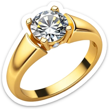 gold ring with a diamond sticker