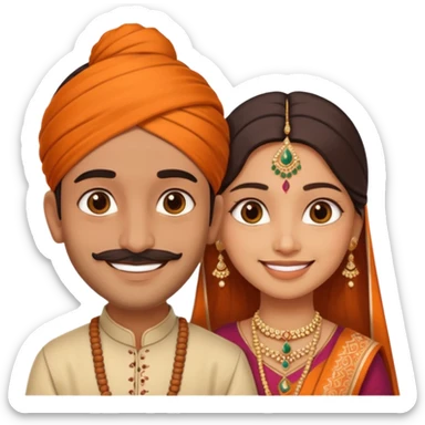 2 indian couple sticker