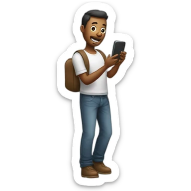 hombre robando un celular sticker