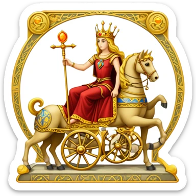 The chariot on a Tarot Card sticker
