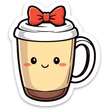 Cute coffee with a bow from Starbucks sticker