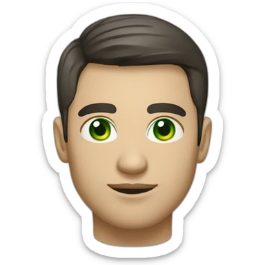 it project manager, 27 yo, man, dark short hair, green eyes sticker