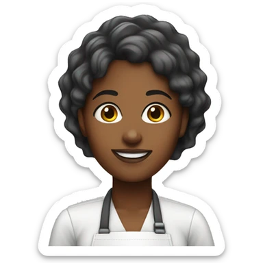 black female barista sticker