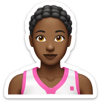 Black women with a white and pink basketball jersey on sticker