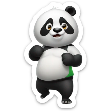 panda doing crossfit sticker