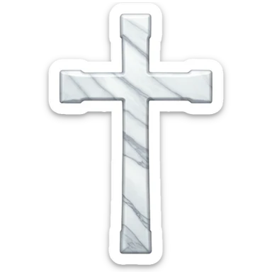 White marble cross sticker