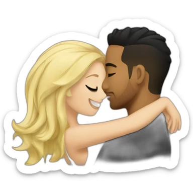 Romeo santos and blond girl green eyes hugging sticker