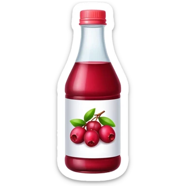 Bottle cranberry juice sticker