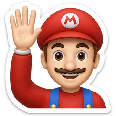 Mario bros diciendo hola sticker