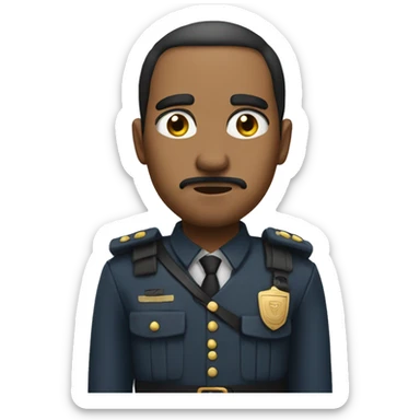 warden with strict eyes sticker