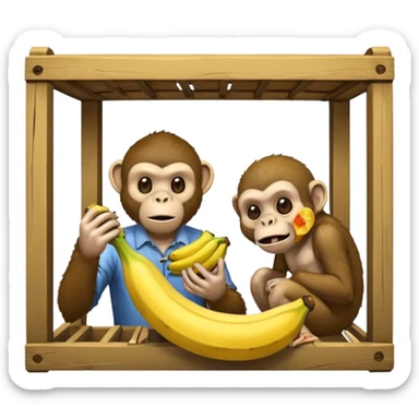 Make a monkey eating a banana in a trap to the trap of a trap and a gay zombie is waiting sticker