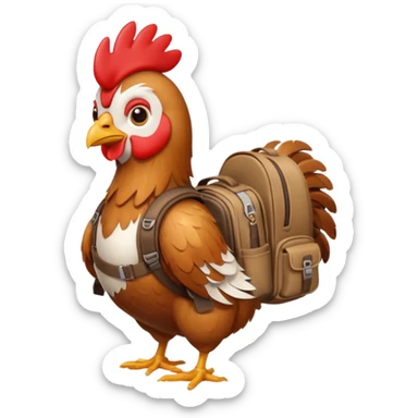 A chicken adventurer sticker