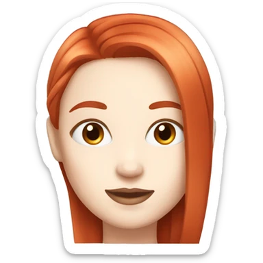 White skin,Women with long straight and piller box red hair and white skin sticker