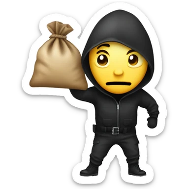 Robber emoji with money sack sticker