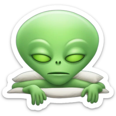 sleeping alien sticker