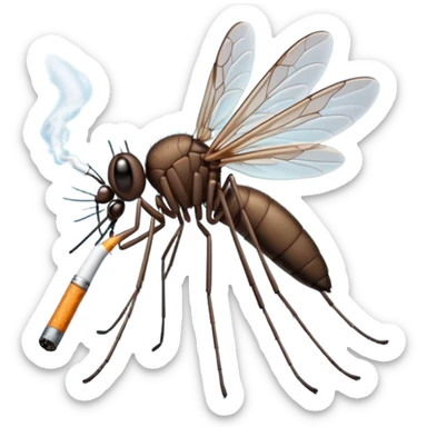 mosquito negro fumando un cigarro sticker