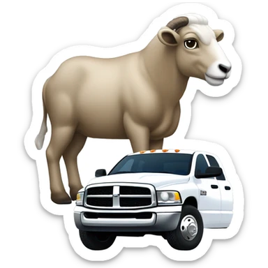 2004 dodge ram 3500 with a white top that fades into royal blue at the bottom  sticker