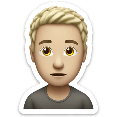 whirte skin person thinking sticker