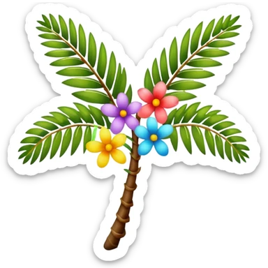 Easter palm branch decorated with flowers sticker