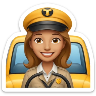 woman taxi driver sticker