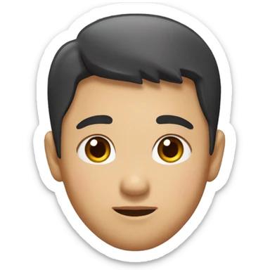 me , Big forehead, beautiful eyebrows, small eyes, nice cheeks, small nose, semi-full lips, Asian features. sticker